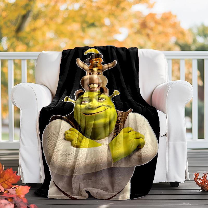 Coperta Stampata a Tema Shrek - Perfetta per Divano, Letto, Viaggio e Uso all'Aperto | Lavabile in Lavatrice, Accogliente e Durevole.