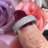 3A Zircon Rings for Women Full Circle Triple Layer Sparkling Engagement Band Stackable Ring Trendy Wedding Jewelry