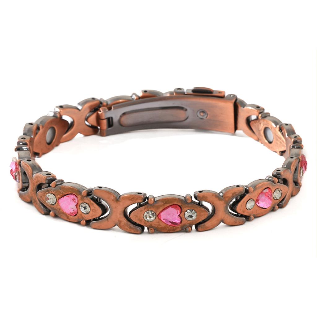 Ladies Detachable Energy Magnetic Bracelet Eco Friendly Rhinestone Adjustable Bangle