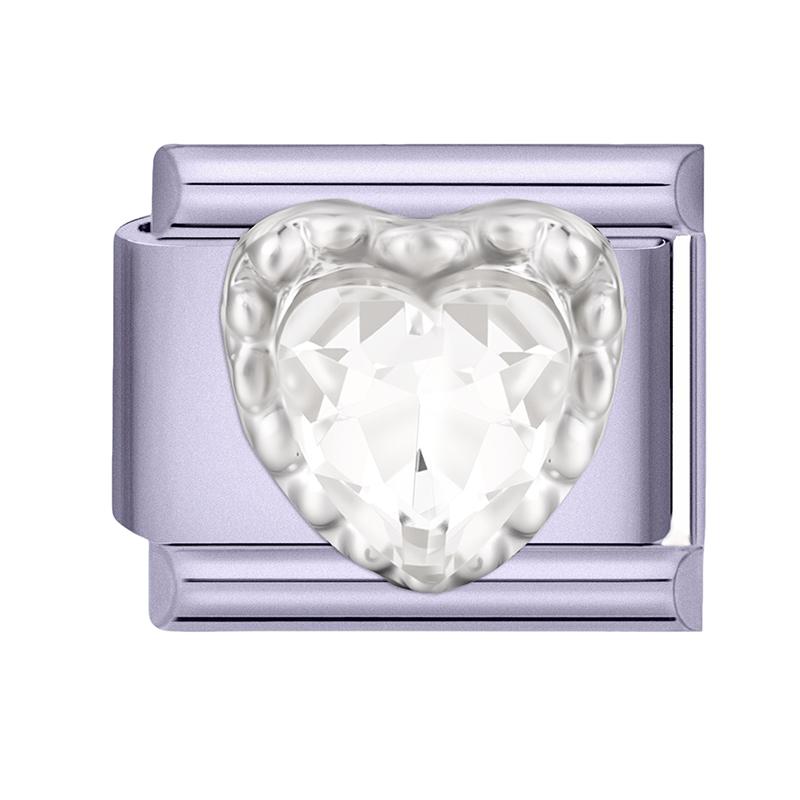 Y2K Purple Series Bow Candy Heart Flower Shiny Italian Charm Links Fit 9MM Stainless Steel Bracelet Girls' DIY Making Jewelry