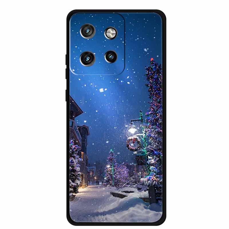 Christmas Cover For Motorola Moto G75 5G Black Silicone Cases TPU Santa Claus Christmas Tree Cover Deer For Moto G75 5G TPU case