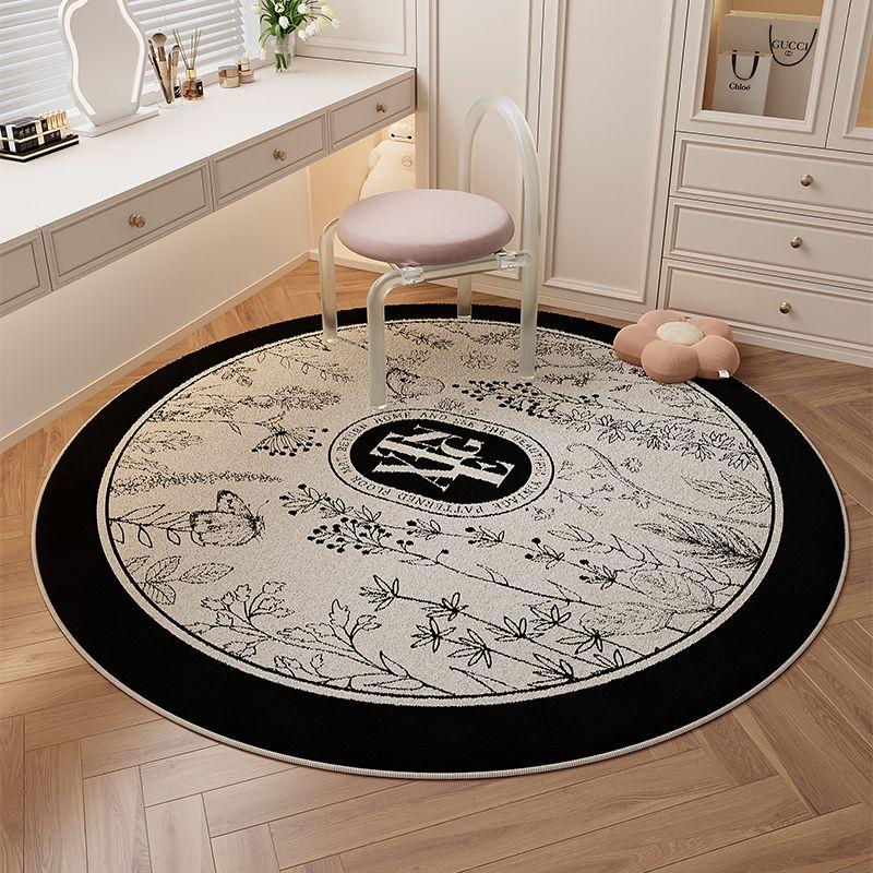 American Style Round Carpet Bedroom Bedside Carpet Anti Slip Foot Mat Light Luxury Floor Mat