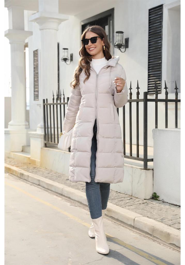 Women's Winter Hooded Slim-fit Mid-length Cotton Jacket