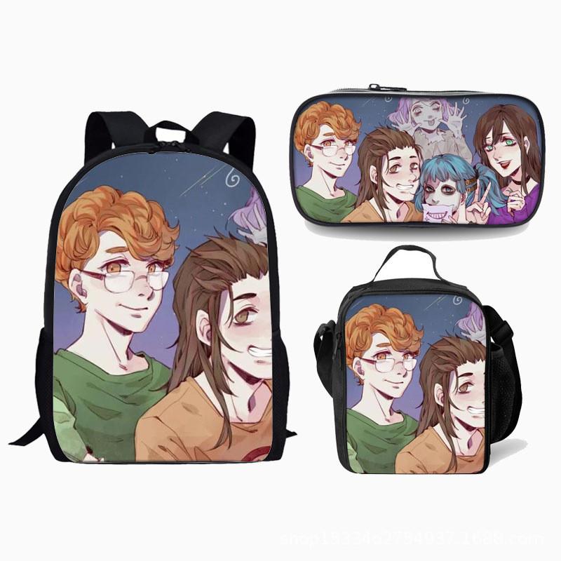 Sally Face Backpack Set With 17inch Large Capacity Student Computer Bag For Daily Use