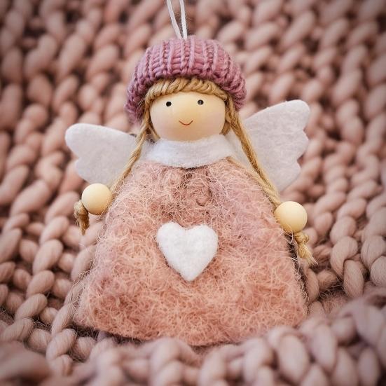 Angel Doll Pendants Plush Ornaments, Christmas Fairy Girl Hanging Pendant for Decorative Garlands Tree Home Decor, Party, New Year, Birthday