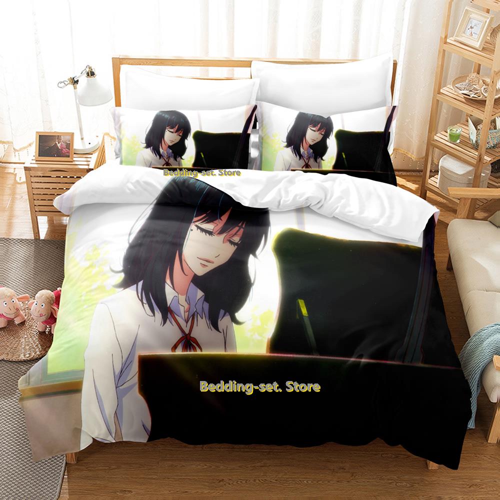 Comforter Dance Dance Danseur Bedding Set Cartoon Anime Three-Piece Set Adult Kid Bedroom Three-Piece Suits 3D Kawaii Juego De Ropa D