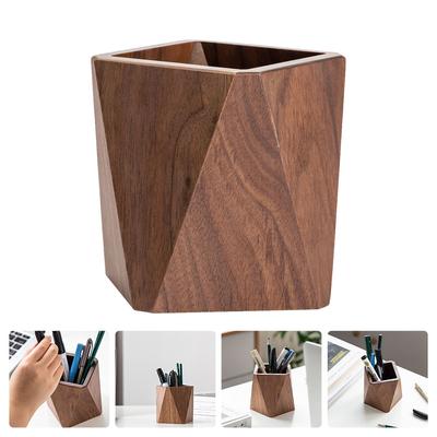 Wood Pen Holder Elegant Wooden Pen Holder Solid Wood Desk Organizer Stationery Box Desktop Container Pen Stand Writing Accessory