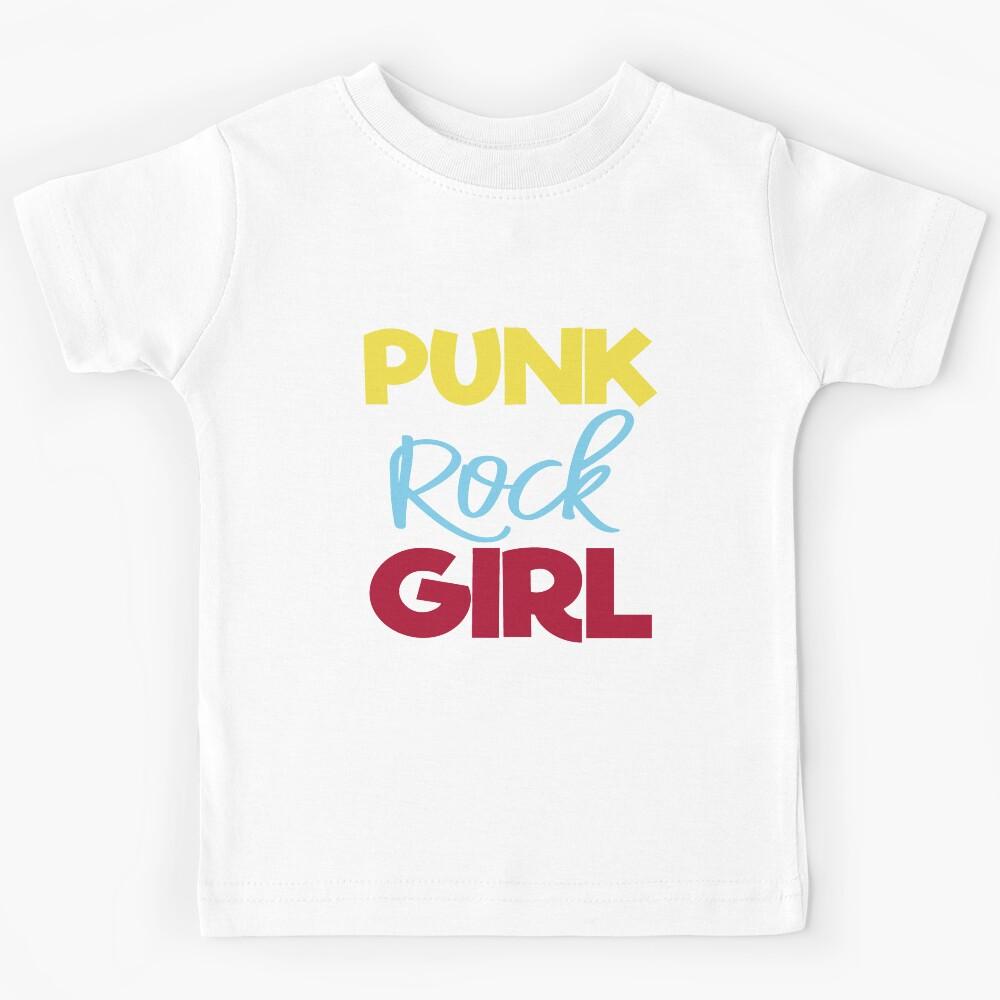 80s Punk Rock Girl Design Kids T-Shirt 170