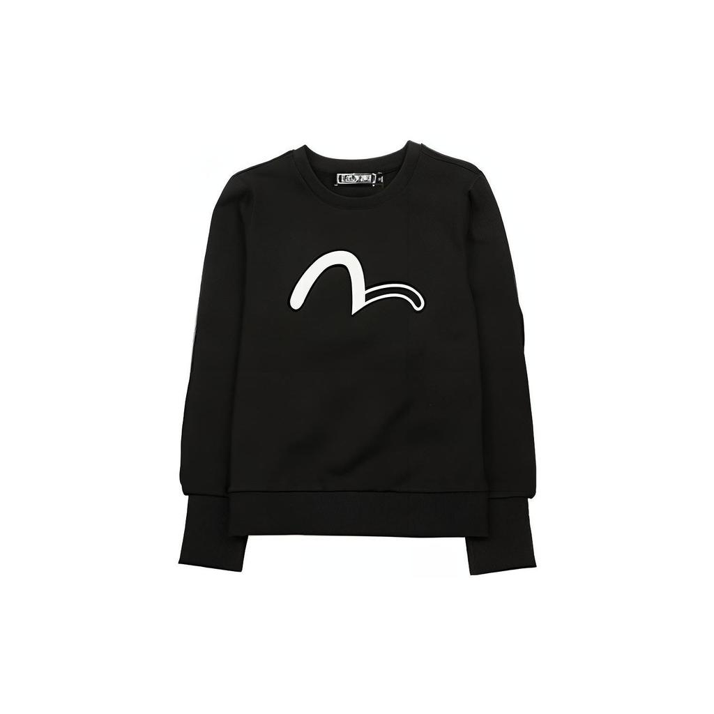 Evisu Kuro Seagull Print Crewneck Sweatshirt Women sweatshirt Black 1ESGNW8SW433XX