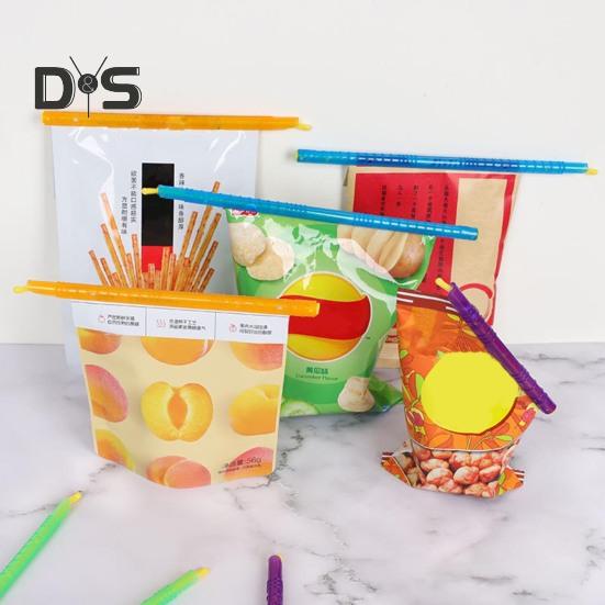 8Pcs Bag Sealer Stick Food Sealing Clamp Stay Freshness Plastic Closure Rods Eco-friendly Airtight Chip Clips Food Storage Sealers