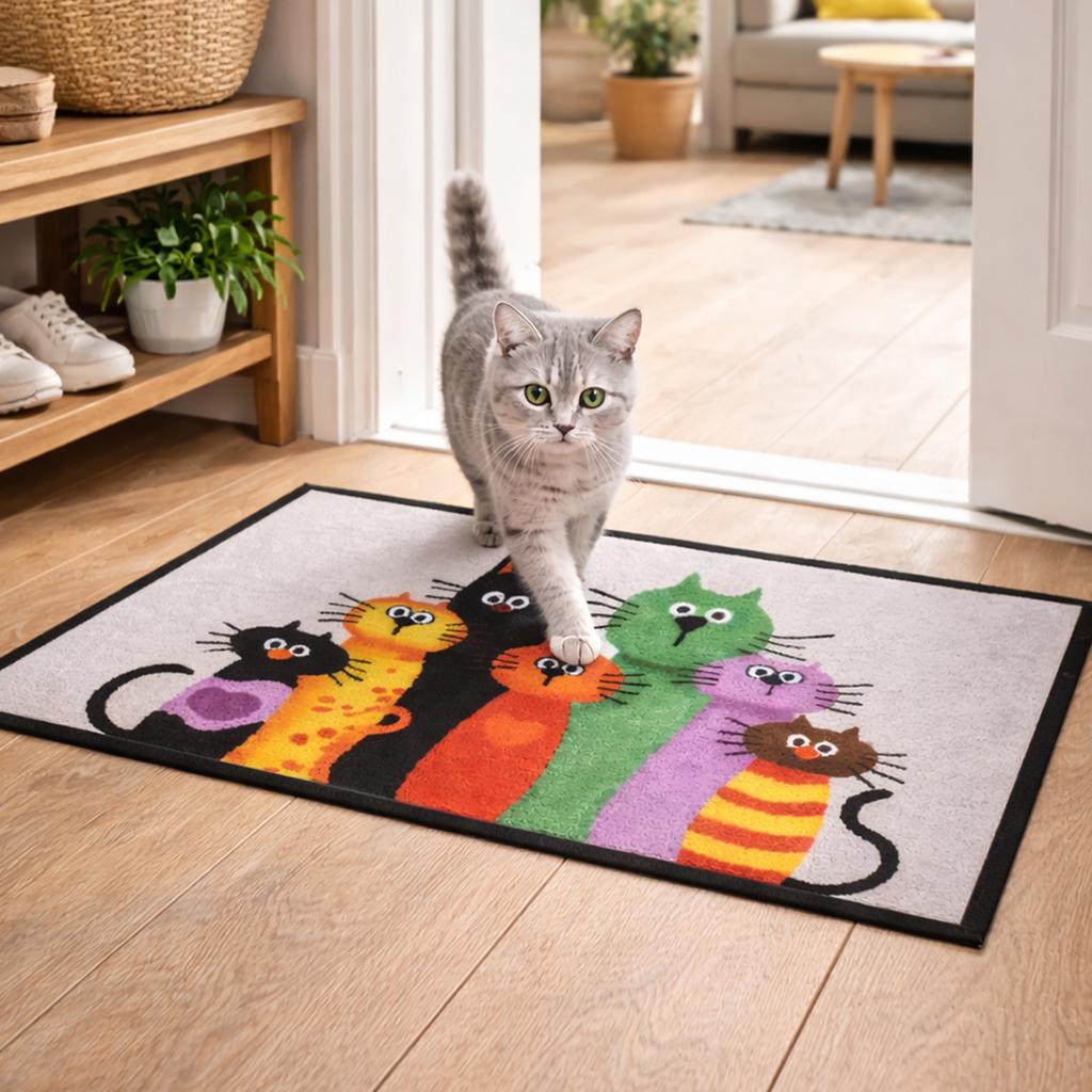 Cartoon Cats Doormat Kitten Themed Decor for Home 2026 Entrance Carpet Kitchen Barthroom Antislip Antiwear Mats Party Supplies