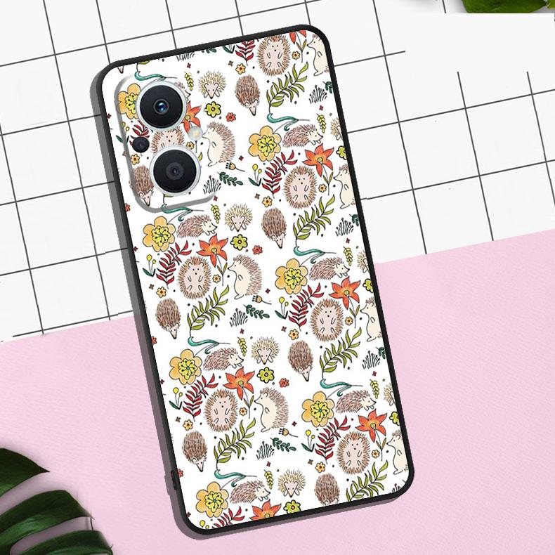 Animal Hedgehog Case For OPPO Reno 7 8 10 11 12 13 Pro 13F 12F 11F 8T OPPO Find X8 Pro X6 X3 X5 Lite Cover