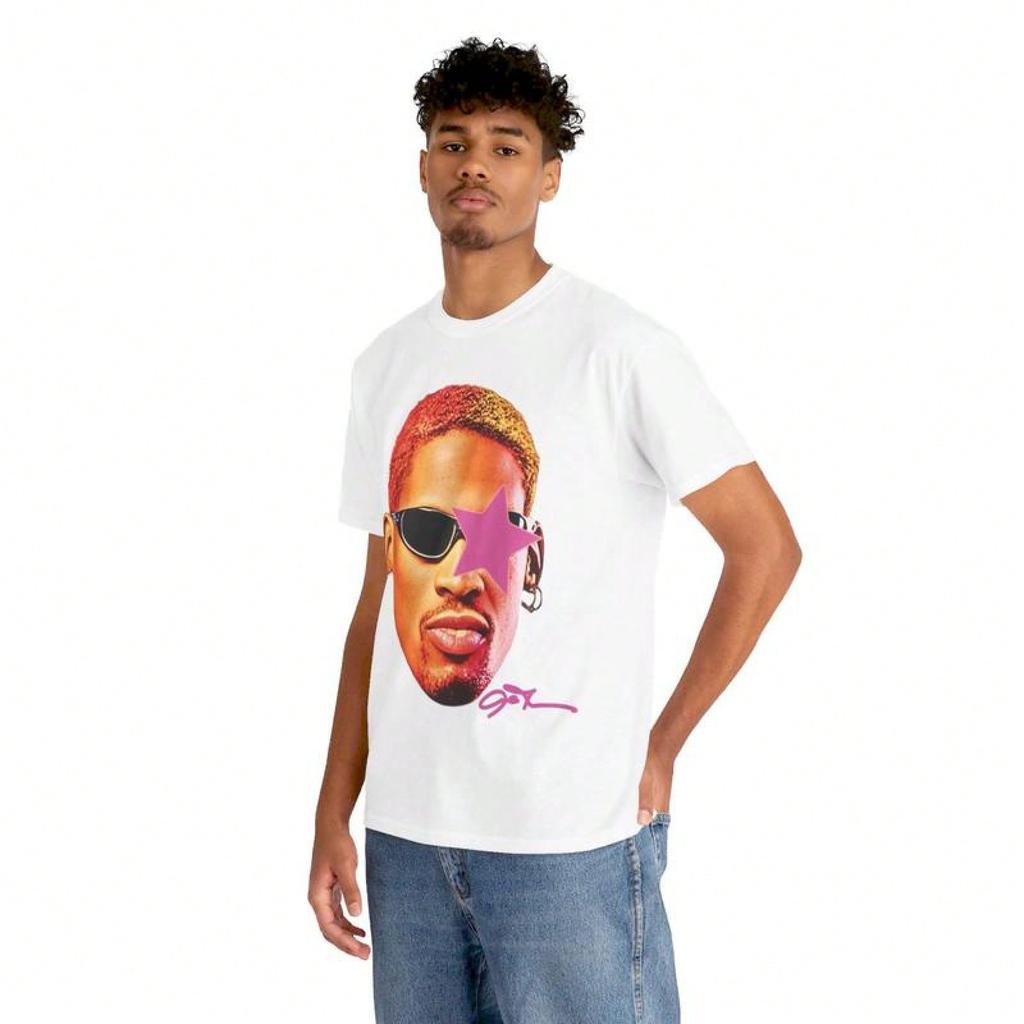 Rodman Inspired Vintage Graphic Tee  90s Basketball Streetwear Y2K Aesthetic Cotton TShirt