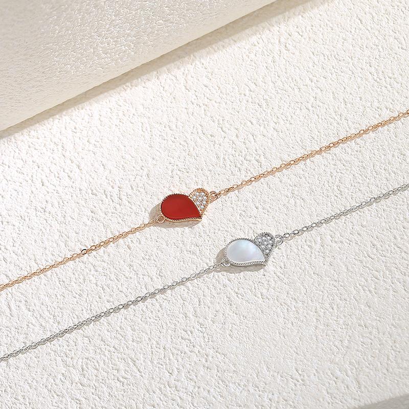 Tancise 925 Sterling Silber Zirkon Armband Schmuck Geometrische Perlenkette Gliederarmbänder Mode Feines Hochzeitsgeschenk für Freundin Frauen