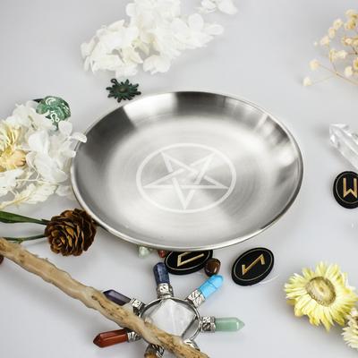 Świeca Ołtarzowa Kadzidło Astrologia Faza Księżyca Gwiazda Srebrny Uchwyt Miseczka na Biżuterię