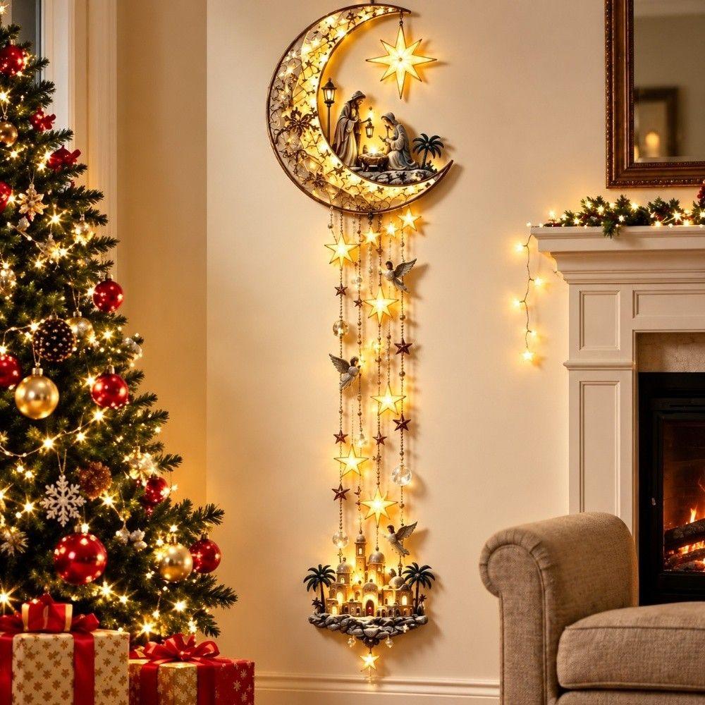 Snow Trail Shape Lighted Wall Decoration Wall Mounted Christmas Trail Wall Light Home Indoor Decor