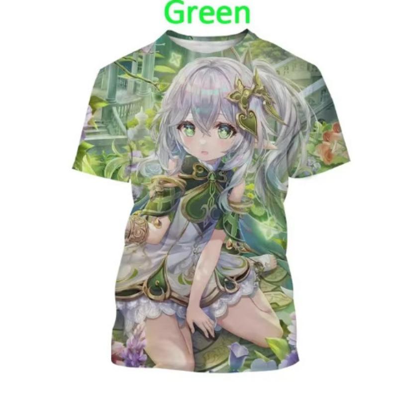 

Новая 3D-принтованная футболка Genshin Impact Летняя мужская и женская футболка с мультяшным игровым принтом S