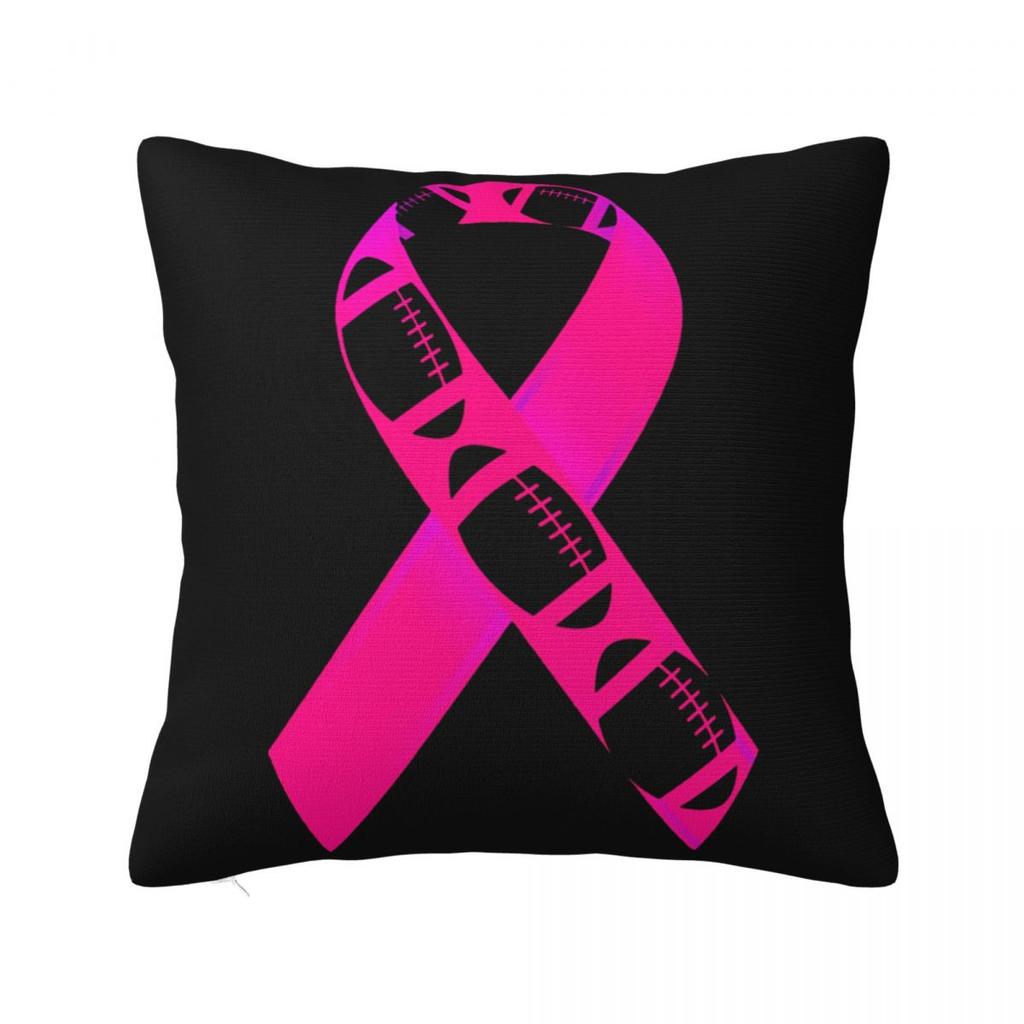 For Breast Cancer Support With Pink Ribbon Pillowcase Polyester Cushion Cover Decor Throw Pillow Case Cover Home Zipper 4040cm