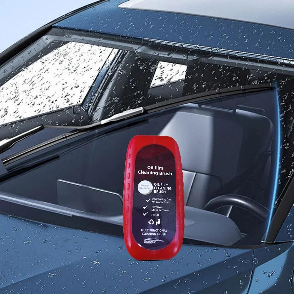 Car Glass Cleaner Removes Dirt Oil Film Remover Car Windshield Glass Sponge Cleaning Brush Glass Polishing Agent Car Maintenance