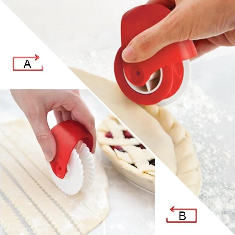 JJYY Pizza Pastry Cutter Pie Decoration Cutter Plastic Wheel Roller for Pizza Pastry Pie Crust Baking Tool Pizza Shovel