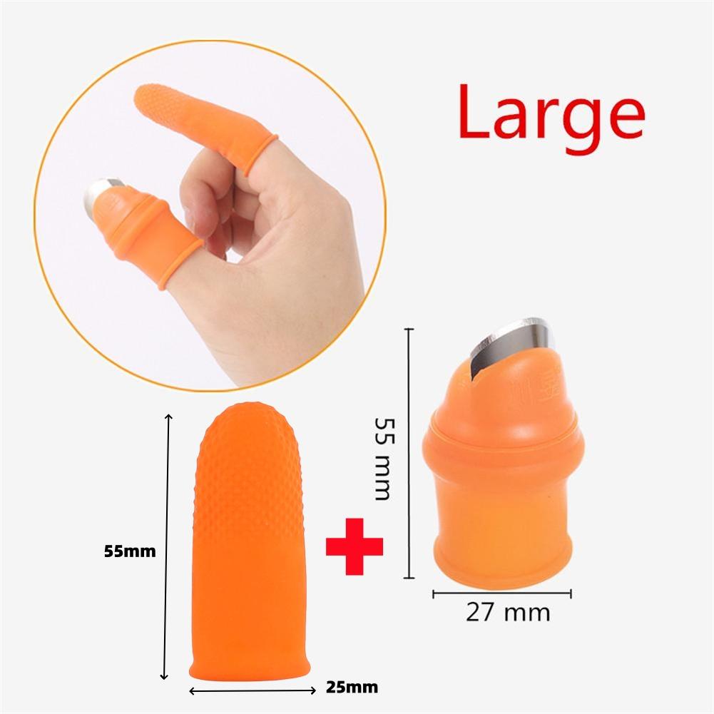 Silicone Thumb Knife Finger Protector Metal Fingernail Gears Cutting  Plant Vegetable Flower Garden Blade Scissors Kits 1/10Pcs