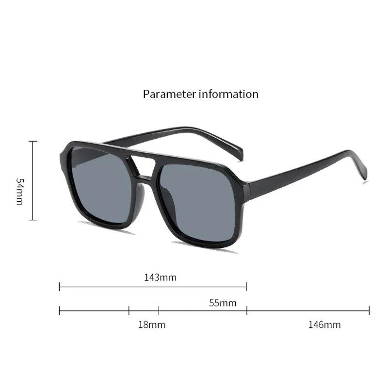 Retro Personalized UV Resistant Glasses Trendy Candy Colored Square Double Beam Sunglasses Classic Men Women Driving Sunglasses