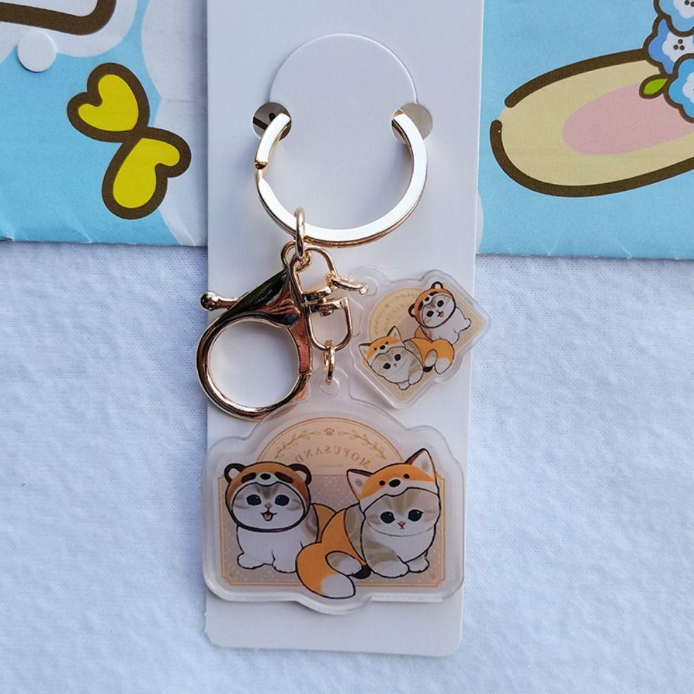 Şeffaf Kedi Anahtarlık Akrilik Kedi Charm Anahtarlık Yaratıcı Köpek Anahtarlık Çanta Kolye