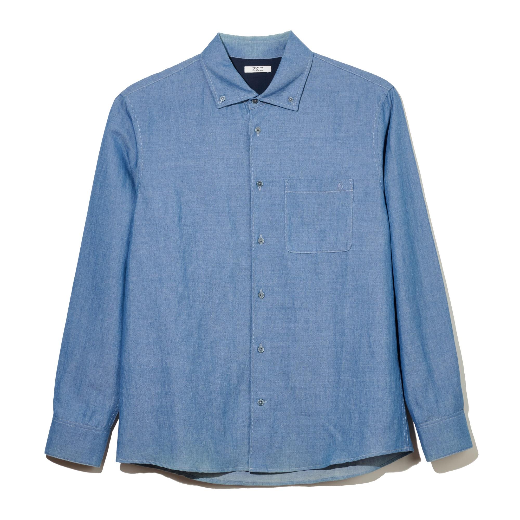 Голубая рубашка G And O на пуговицах Light Blue/L