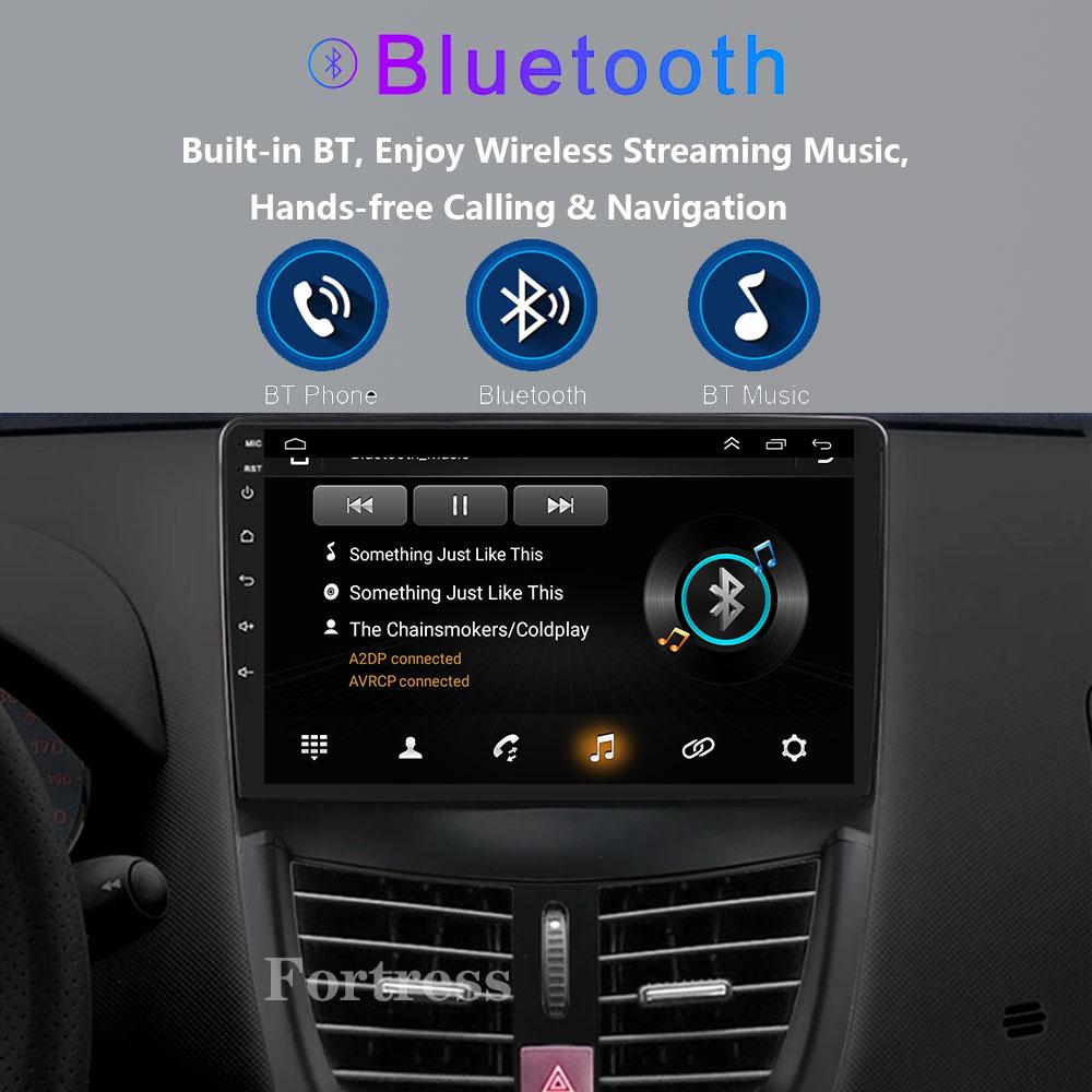 4G WiFi For Peugeot 207 207CC 206 Plus 2007-2013 Android Carplay 2 Din 9 Inch Radio GPS Navigation Multimedia Player Head Unit