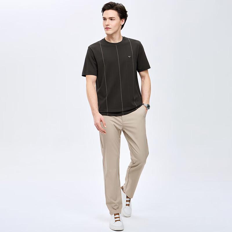 SEPTWOLVES Men's Casual Striped Round Neck T-Shirt