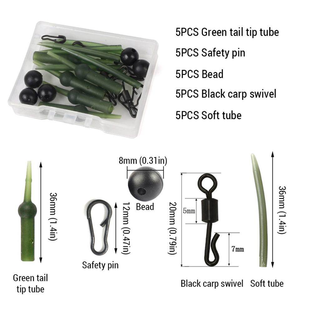 25PCS with Swivels Carp Fishing Kit Anti-Tangles Sleeves Fishing Terminal Tackle Kit  Carp Fishing