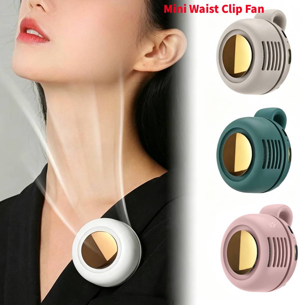 Mini Portable Clip Fan Handheld Waist Hanging Leafless Fan Rechargeable Small Whirlwind Desktop Fan For Daily Outdoor Travel