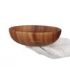 Acacia Wood Dinner Plates for Eating, Wooden Round Charcuterie Boards Serving Bowls for Food Dishes Cheese Dessert Salad