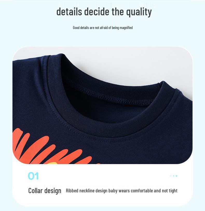 Summer Boys' Dinosaur Print Short Sleeve T-Shirt - European & American Fashion