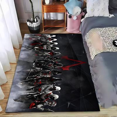 Teppich im Assassin's Creed-Design mit stilvollen Charakteren, geeignet als rutschfeste Spielmatte für Sofas im Wohn- und Schlafzimmer