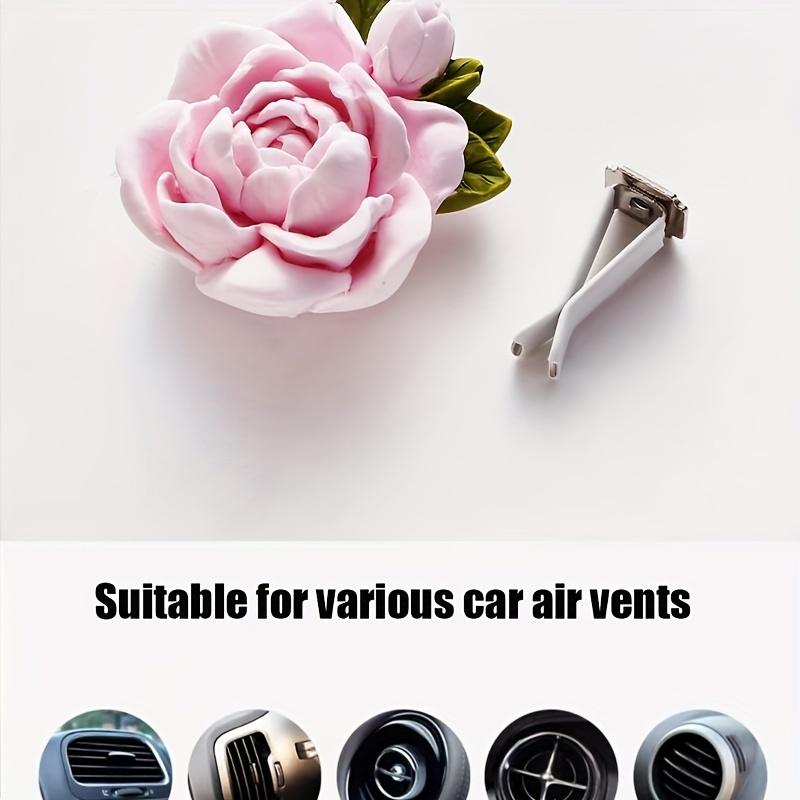 2pcs Small Peach Flower Car Air Outlet Perfume Decoration Car Accessories, For Women Men (Pink, White)