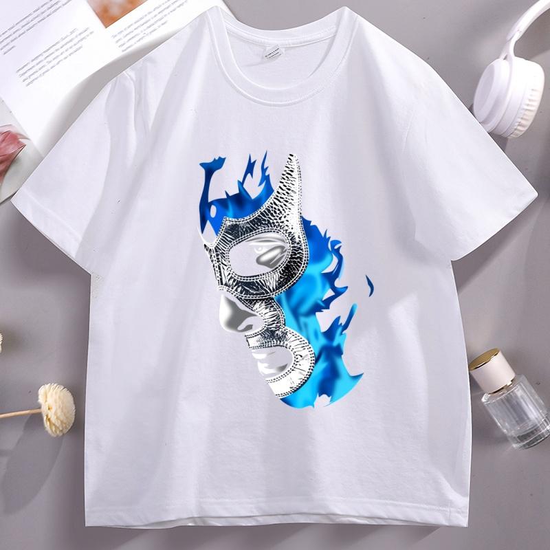 Cotton Mexican Wrestler Demon-Blue Tshirt Men's Designer Cotton T Shirt Cool Comfortable Short Sleeve T-shirt Male Clothes Tops