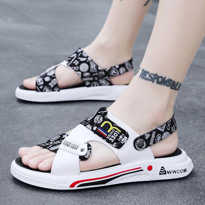 

Новые летние сандалии, мужская повседневная пляжная обувь, модные уличные тапочки, наружные тапочки двойного назначения, классные тапочки для вождения 44