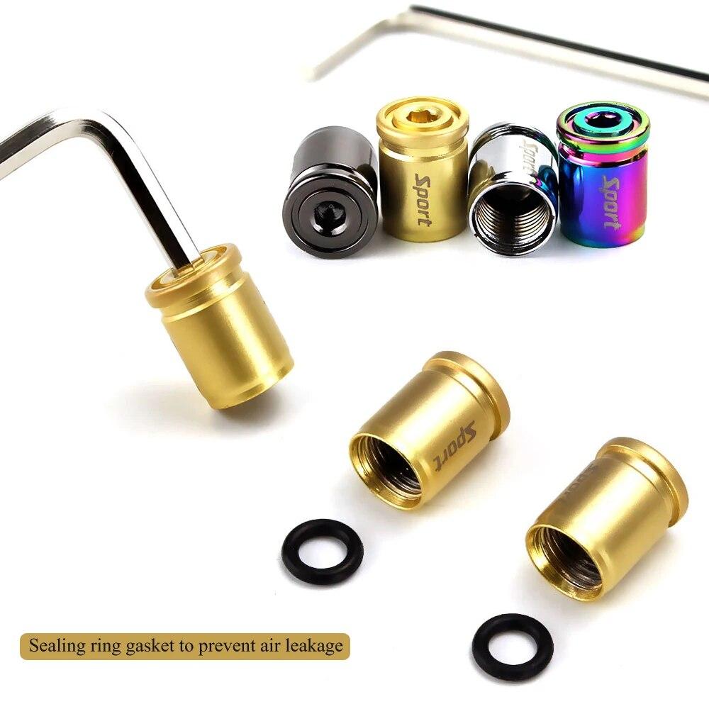 AQTQAQ 1 Set Car Styling Zinc Alloy Anti-theft Sport Car Tire Valve Caps Wheel Tires Tire Stem Air Cap Airtight Covers