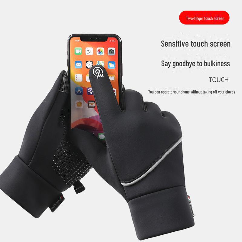 Unisex Waterproof Winter Cycling Gloves - Windproof, Velvet-Lined, Non-Slip, Touchscreen Compatible for Riding, Driving, and Sports.