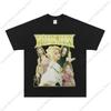 T-shirt Huh Yunjin Moda Kpop T-shirt con Stampa Retro Tendenza Street Unisex Donna Larga Cotone Morbido di Alta Qualità Maglietta a Maniche Corte Top