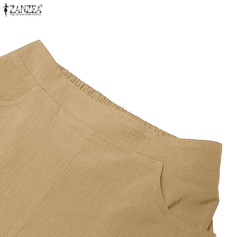 ZANZEA Women Sleeveless Vest Tops and Shorts Summer Two Piece Suit Sets