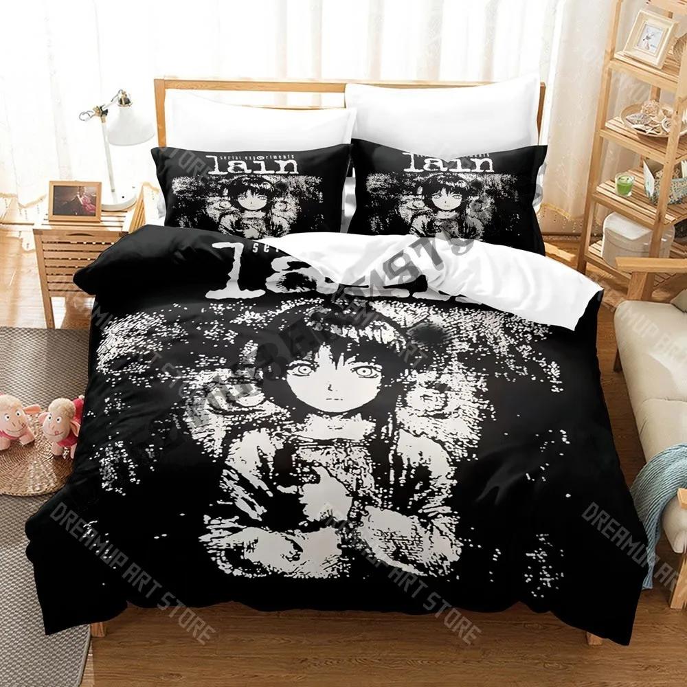 3D Print Serial Experiments Lain Bedding Set Single Twin Full Queen King Size Bed Set Adult Bedroom Duvetcover Sets Anime Bad