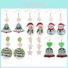 Modische Ohrringe mit Schneemann-Glocken und Weihnachtsbaum-Motiv für festliche Frauen