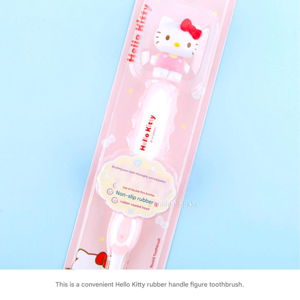 Hello Kitty Rubber Handle Figure Toothbrush - 5EA