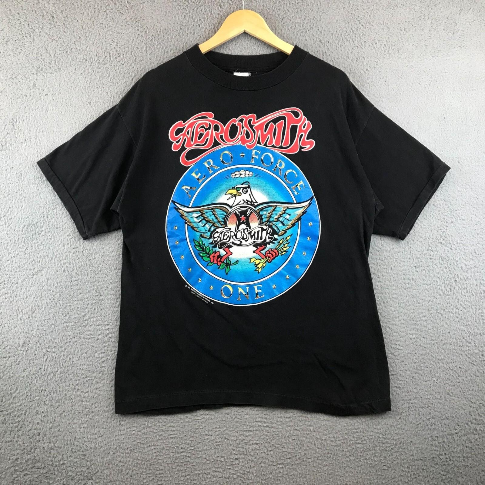 Vintage 1989 aerosmith aero-force one shirt size L XXL