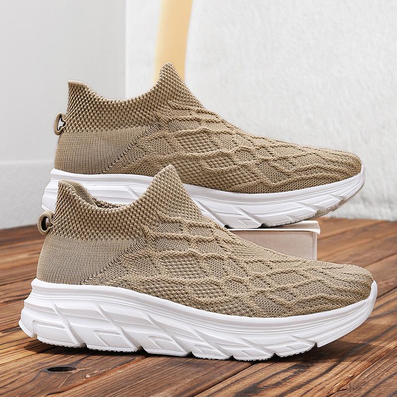 Zapatillas Deportivas Mujer Negro Blanco Caqui Hombres Casuales Ligeras Slip-on Calcetines Zapatos Pareja Zapatillas para Correr