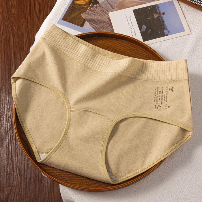 

Ladies Autumn and Winter New Cotton Anti Bacterial No Traces Breathable Hip Mid Waist Briefs L зелений