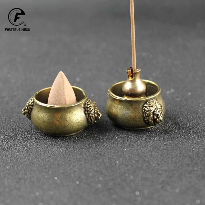 Retro copper lion Incense Burners animal Incense Holder Incense Burner Mini Sandalwood Censer Home Office Decor Decoration Craft