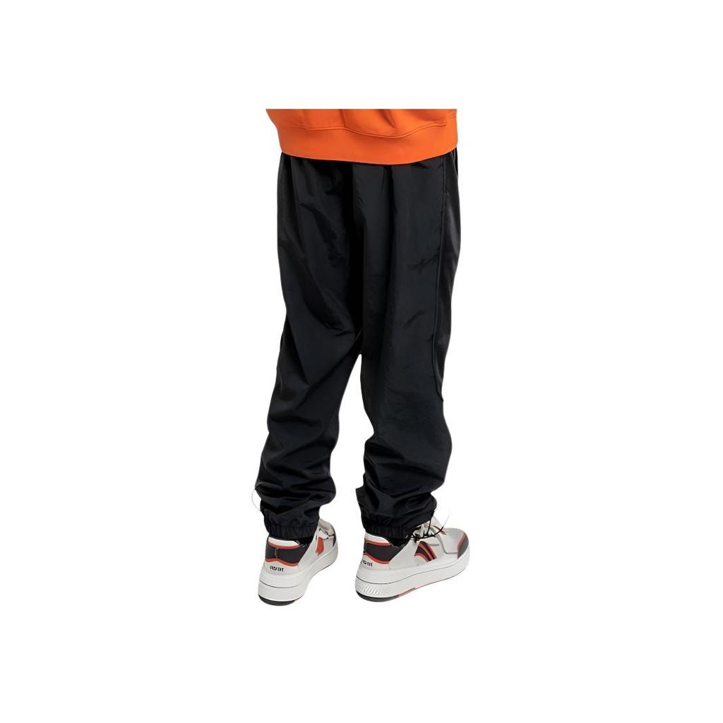 Li Ning Chang An Youth Letter Print Fleece Warm Long Pants Knitted Sports Pants Men bottoms Black AKXR615-1
